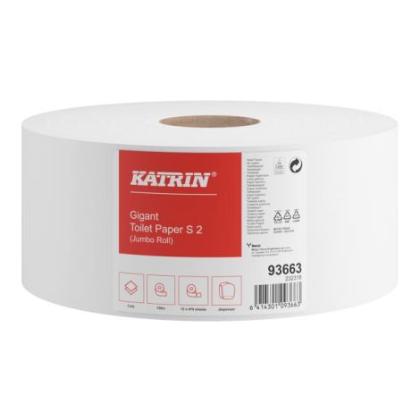 1 KATRIN Plus Gigant Toilet S2 18 cm-es, cellulóz, 100 m-es tekercses, 2 rétegű WC-papír KATRIN Plus Gigant Toilet S2 18 cm-es, cellulóz, 100 m-es tekercses, 2 rétegű WC-papír - Image 1